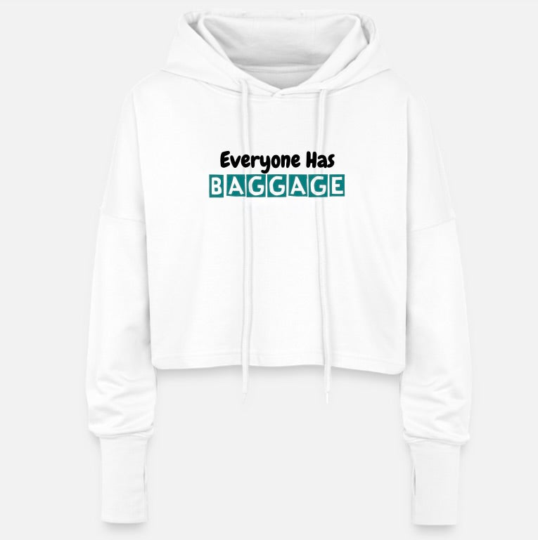 White Crop Top Baggage Hoodie